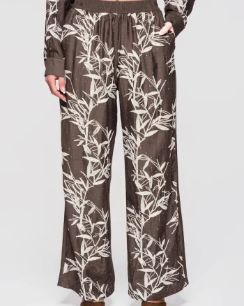 Pantaloni cu croi larg  OW-PA-E0005, Maro