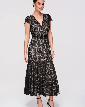 Rochie de seara eleganta maxi LA-OM-DLR296, Negru