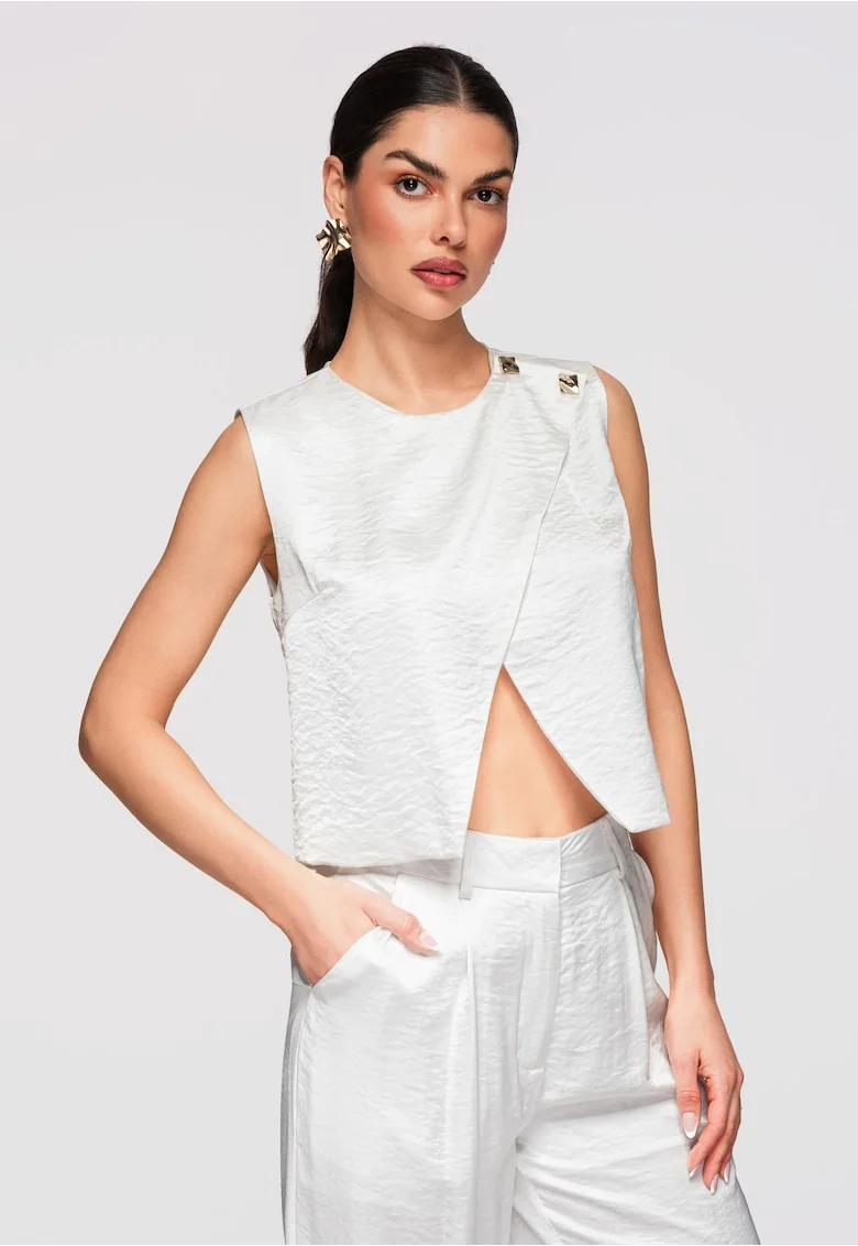 Bluza fara maneci  OW-TS-E0018, Alb murdar