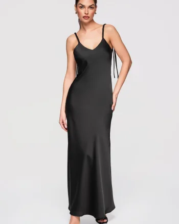 Rochie de seara maxi  LA-OM-DLR297, Negru