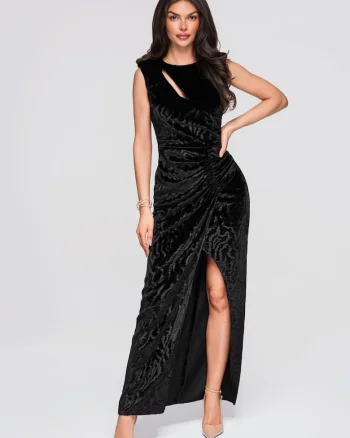 Rochie de seara maxi  LA-OM-DLR290, Negru