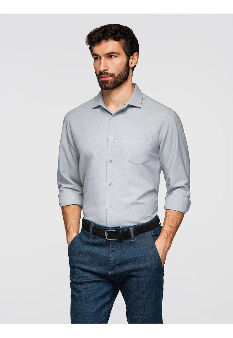 Camasa clasica cu croiala regular fit  K694, Gri deschis