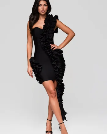 Rochie eleganta de seara  LA-OM-DLR240, Negru