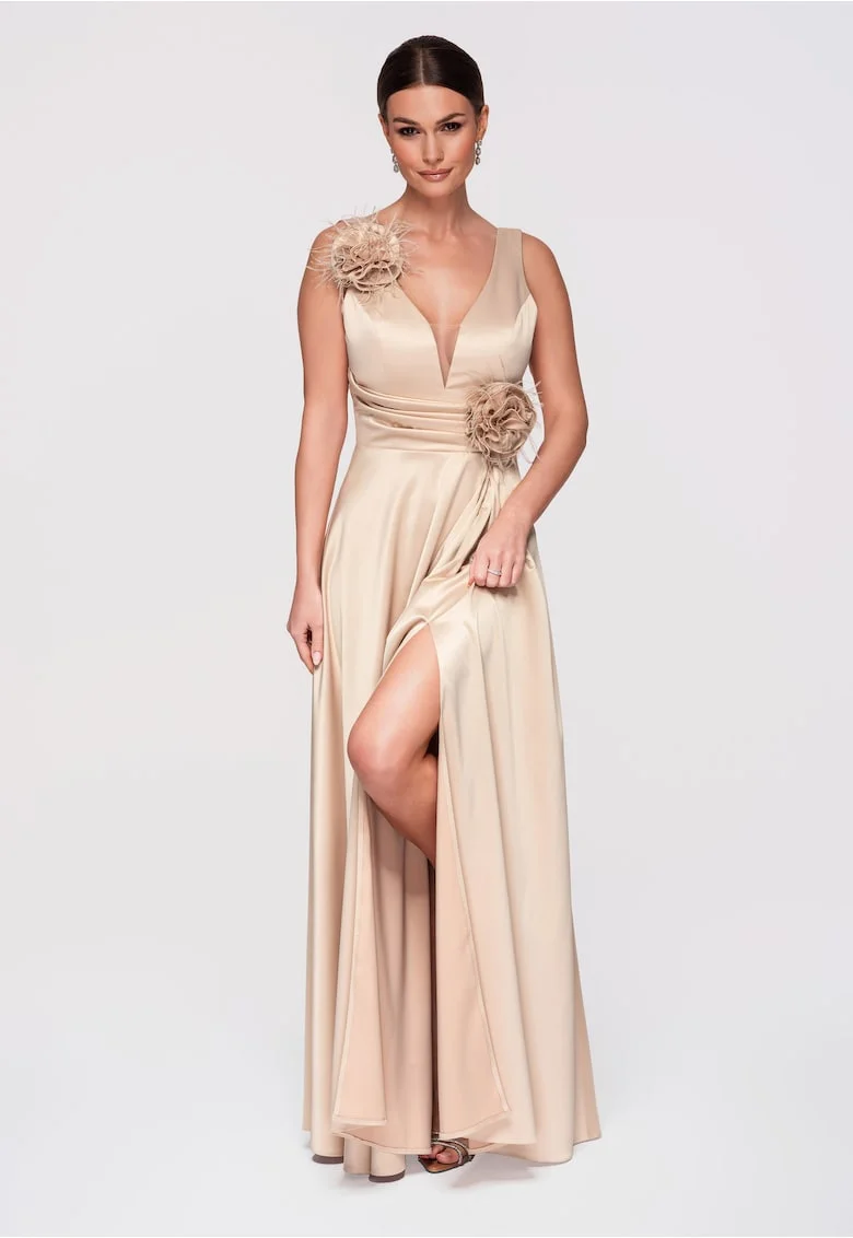 Rochie de seara maxi  LA-OM-DLR269, Auriu