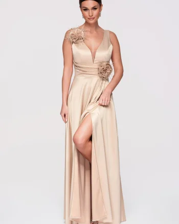 Rochie de seara maxi  LA-OM-DLR269, Auriu
