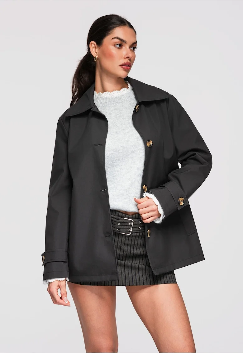 Palton de tranzitie  OW-COLC-0114, Negru