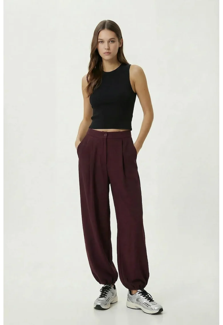 Pantaloni dama, Happiness Istanbul, Mov inchis, Talie inalta