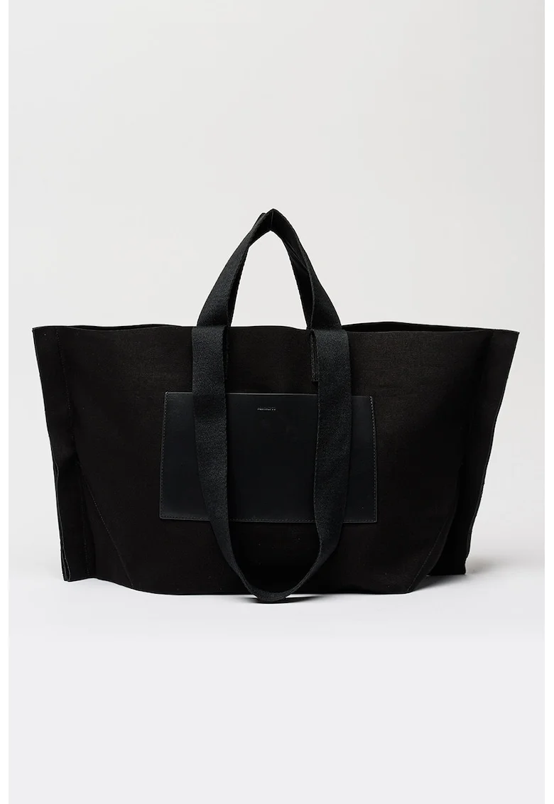 Geanta shopper de panza Lutece, Negru stins