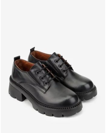 Pantofi dama din piele naturala, culoare neagra, Negru