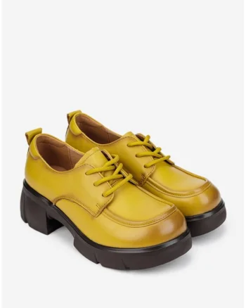 Pantofi dama  galben mustar din piele naturaladwqf, Galben