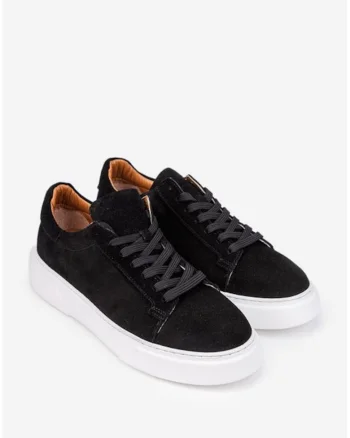 Pantofi barbati  din piele intoarsa neagra
