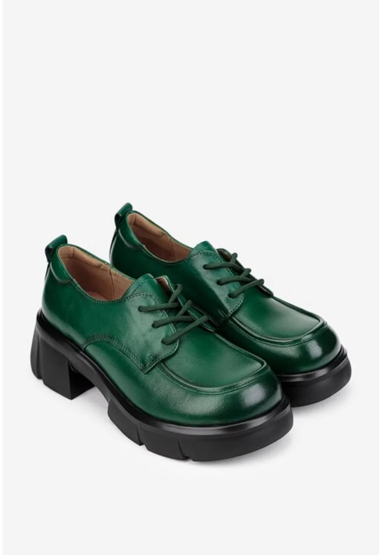 Pantofi dama  verzi din piele naturala - 128754, Verde