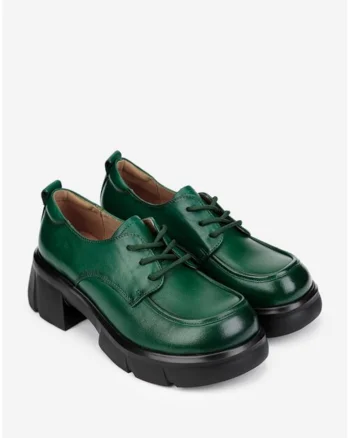 Pantofi dama  verzi din piele naturala - 128754, Verde