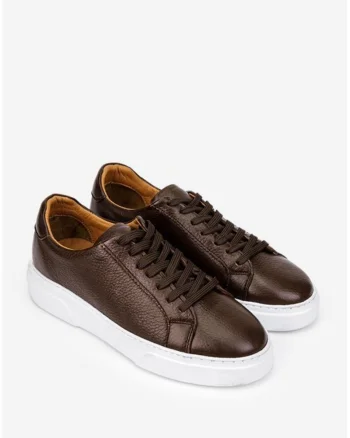 Pantofi barbati piele texturata maro, Maro