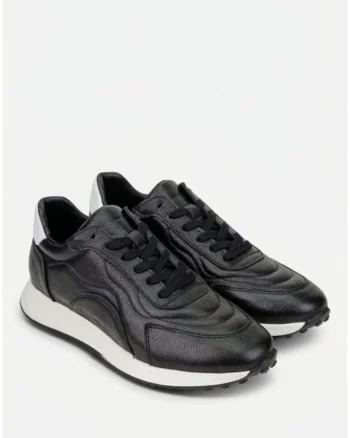 Pantofi barbati NUR din piele neagra cu alb