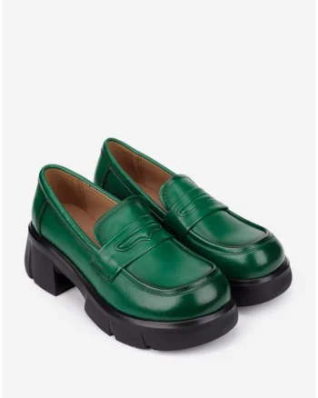 Pantofi dama  verzi din piele naturala - 32187, Verde
