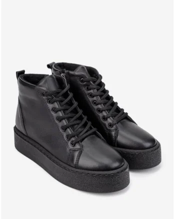 Ghete piele naturala negre dama, Negru