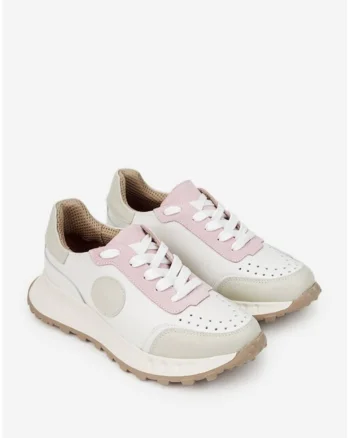 Pantofi dama albi cu accente colorate, Alb