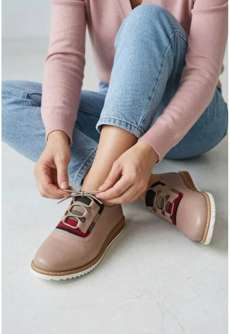 Pantofi dama piele bej, Bej