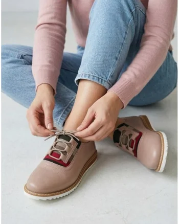 Pantofi dama piele bej, Bej