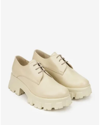 Pantofi dama bej din piele naturala