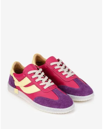 Pantofi dama  multicolori din piele naturala