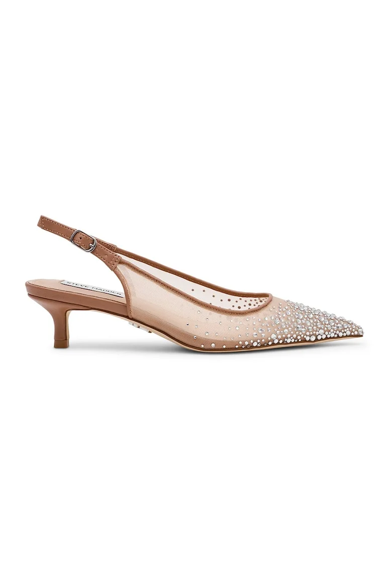 Pantofi slingback cu varf ascutit Katty, Maro/Argintiu