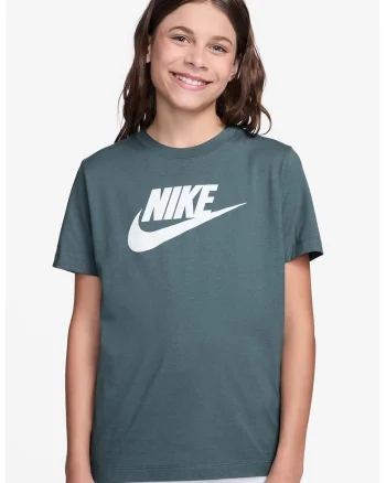 Tricou cu decolteu la baza gatului si imprimeu logo Futura, Verde inchis