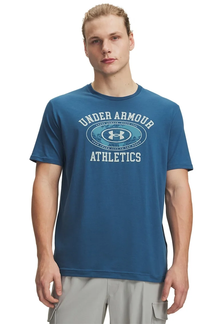 Tricou cu logo grafic, Albastru inchis