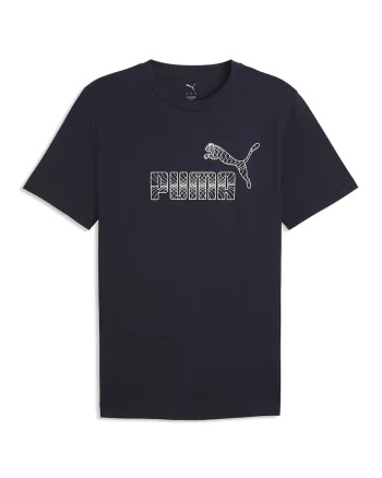 Tricou cu decolteu la baza gatului si imprimeu logo, Alb/Albastru ultramarin