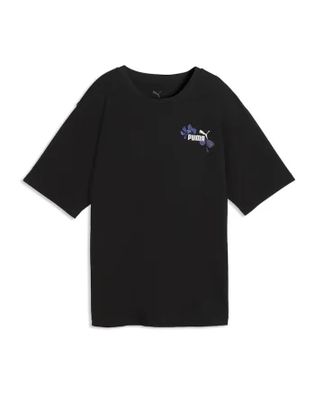 Tricou cu imprimeu pe spate Essentials Nature 2.0, Alb/Negru/Albastru lavanda