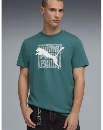 Tricou din bumbac cu imprimeu logo, Alb/Albastru petrol