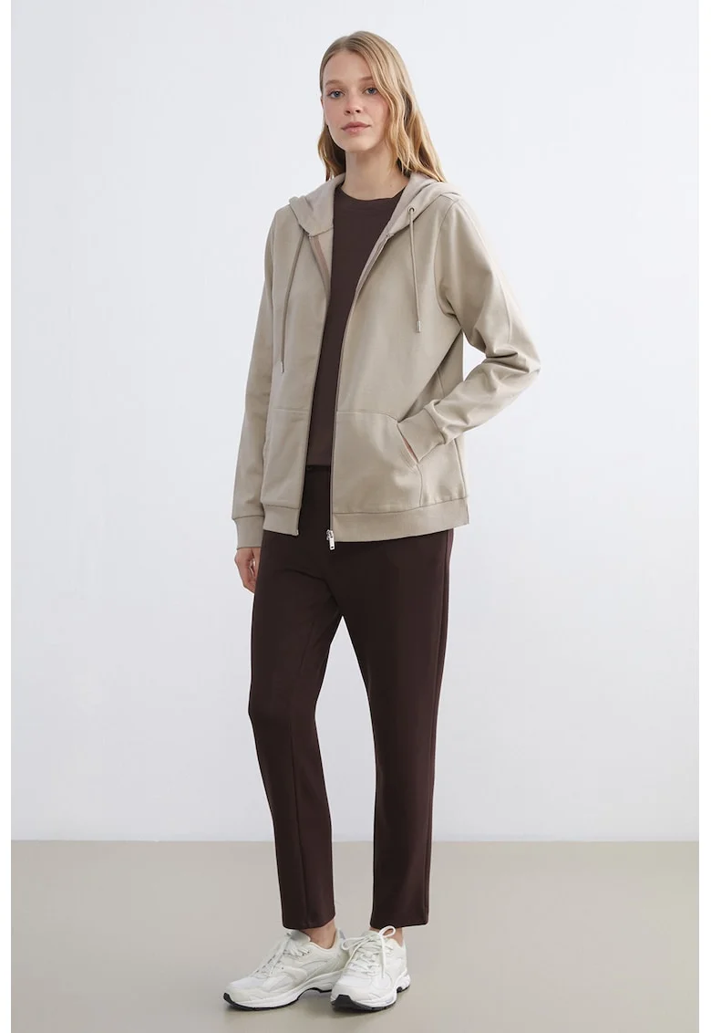 Pantaloni de trening cu snur, Maro inchis