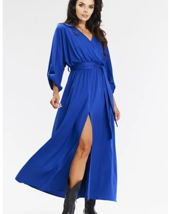 Rochie lejera petrecuta maxi din viscoza,, Albastru