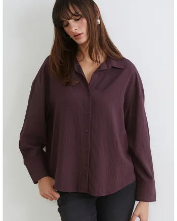 Camasa lejera cu model uni, Violet tyrian