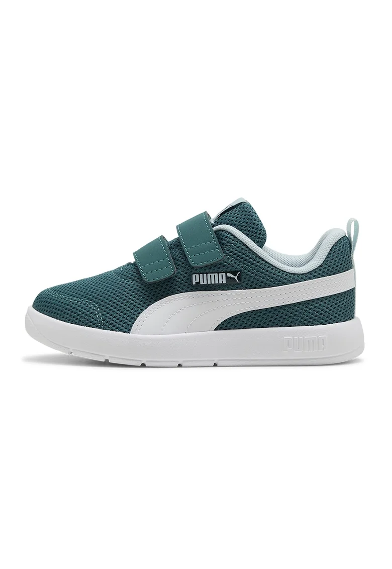 Pantofi sport Courtflex de plasa cu velcro, Alb/Verde persan