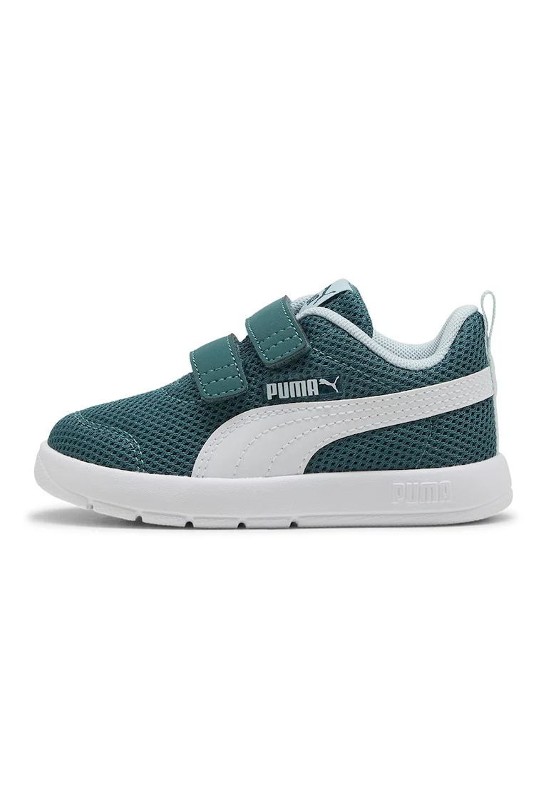 Pantofi sport Courtflex de plasa cu velcro, Verde englez/Alb murdar