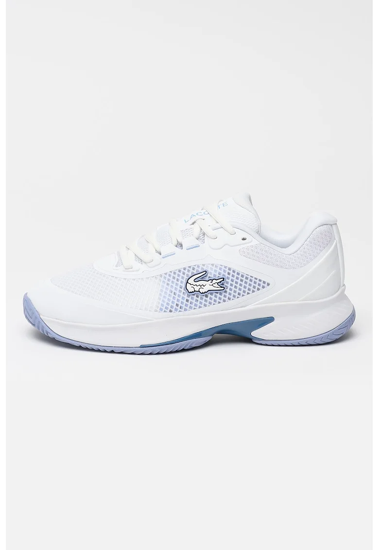 Pantofi sport cu insertii de plasa Tech Point, Albastru pastel/Alb optic