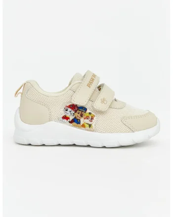 Pantofi sport din material textil cu imprimeu cu Paw Patrol, Bej