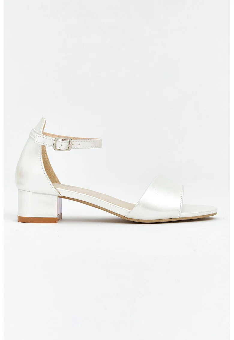 Pantofi bocklet din piele ecologica, Alb