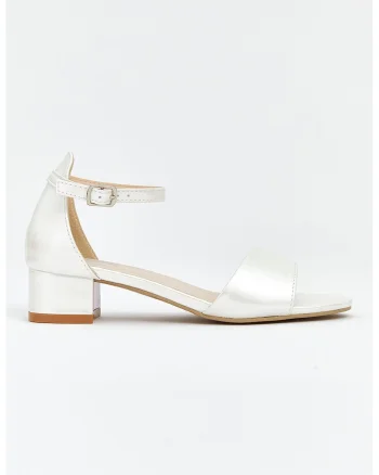 Pantofi bocklet din piele ecologica, Alb