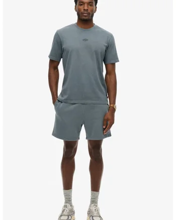 Tricou din bumbac cu decolteu la baza gatului, Albastru prafuit
