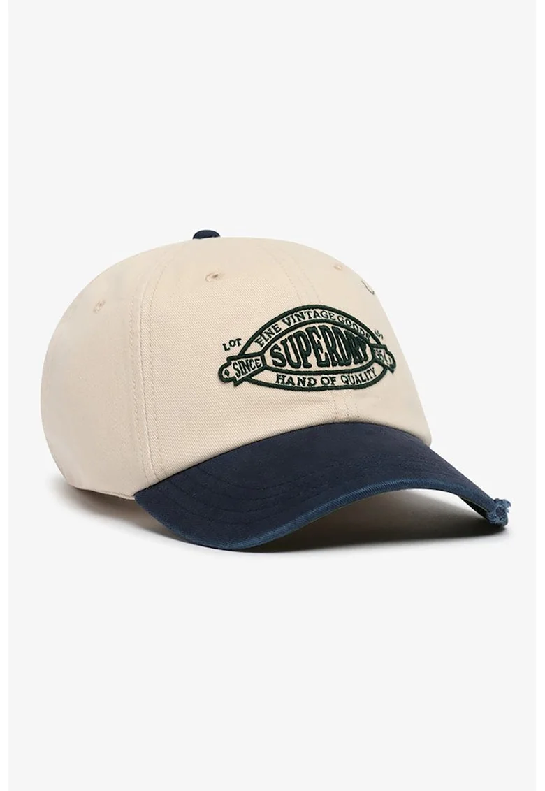 Sapca baseball ajustabila cu model colorblock, Crem/Bleumarin