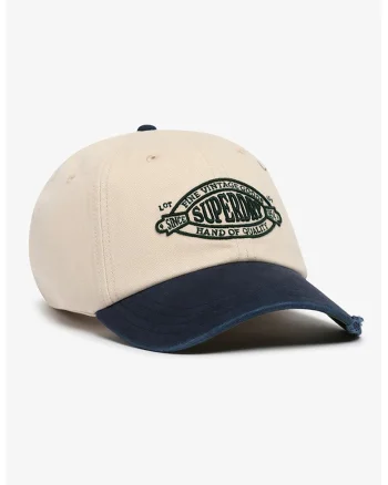 Sapca baseball ajustabila cu model colorblock, Crem/Bleumarin