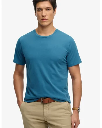 Tricou din bumbac cu model uni, Albastru