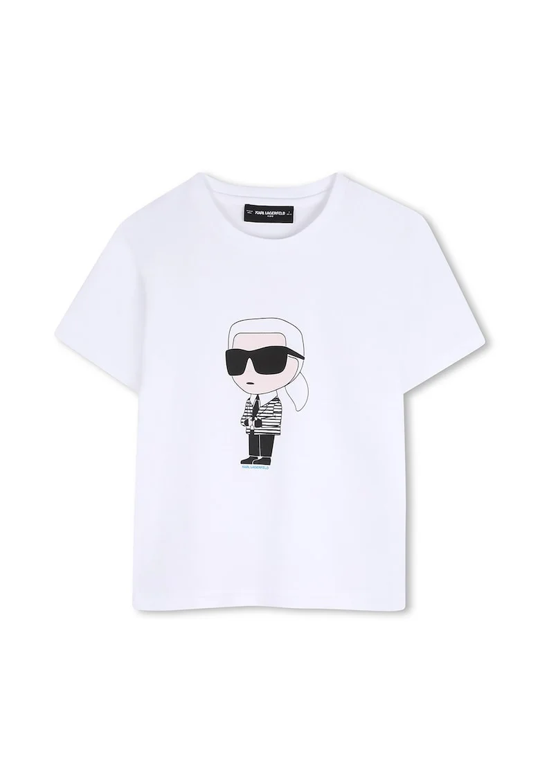 Tricou cu imprimeu logo, Negru stins/Alb optic