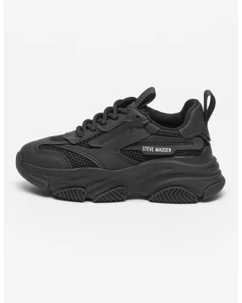 Pantofi sport Possesion din plasa cu garnituri piele de ecologica, Negru