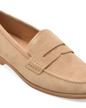 Mocasini EPICA bej, 1572D11, din piele intoarsa