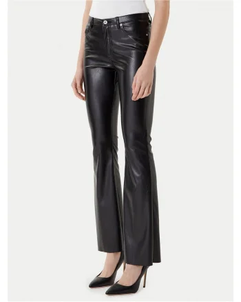 Pantaloni dama  piele ecologica, negru,