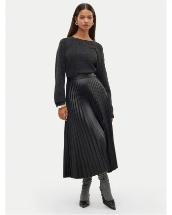 Fusta  din imitatie de piele, neagra, pentru femei